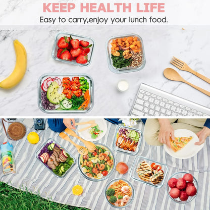 Elevate Your Kitchen with the 34-Piece Pink Glass Food Storage Container Set - Airtight & Versatile Meal Prep Solutions!