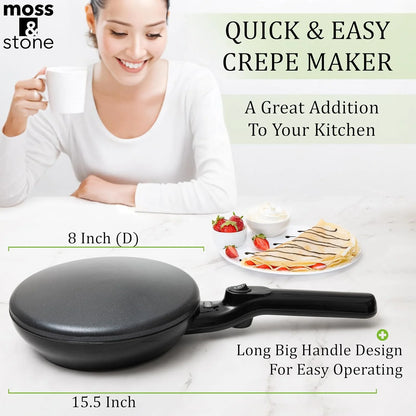 8" Cordless Electric Crepe Maker with Auto Power Off