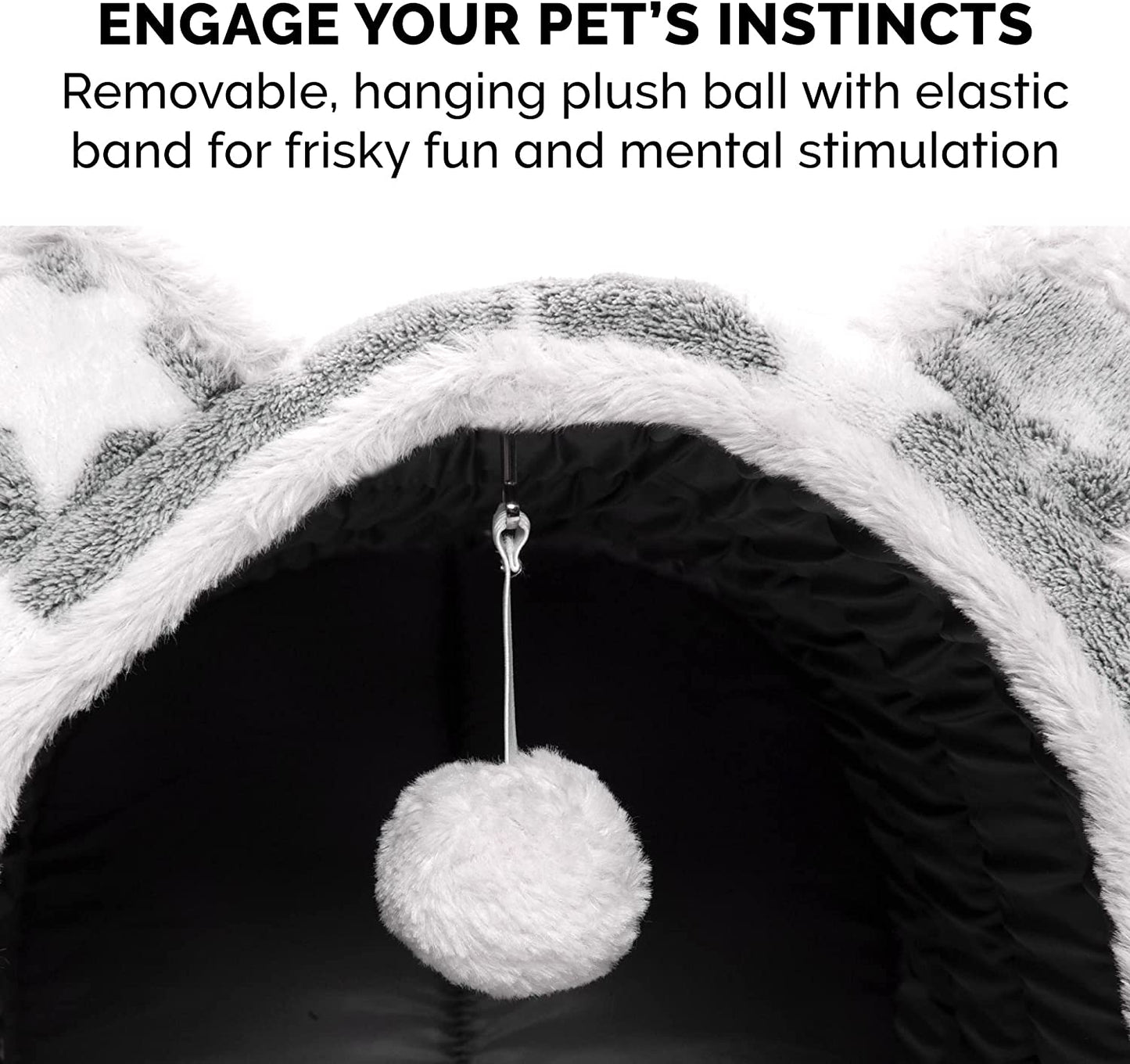 Cozy Cave Cat Bed & Snuggle Hideout for Small Dogs - Washable, Foldable, and Includes Plush Toy - Perfect for Indoor Comfort!