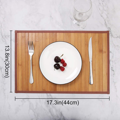 Elevate Your Dining Experience with Our Elegant Set of 4 Bamboo Placemats - Heat Resistant & Non-Slip for Any Occasion