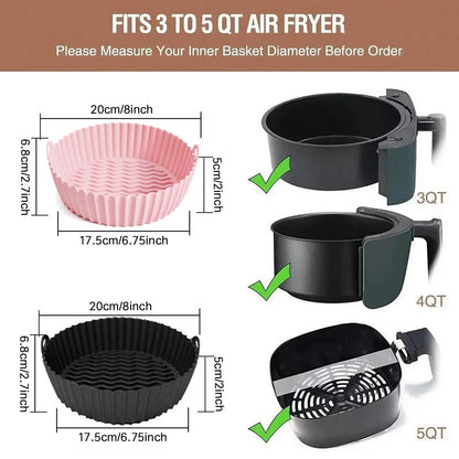 Elevate Your Cooking with Our Reusable Round Silicone Air Fryer Liners - Set of 2 for Effortless Meals and Easy Cleanup!