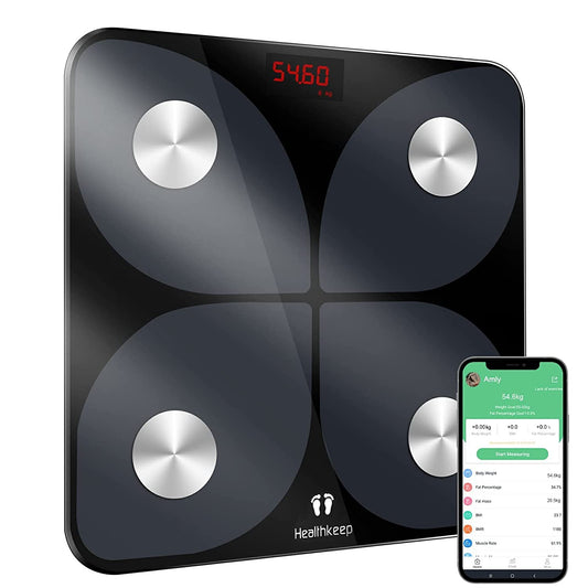 Smart Body Fat Scale with BMI and Body Composition Monitoring - High Precision Health Analyzer for Fitness Tracking up to 400 lbs