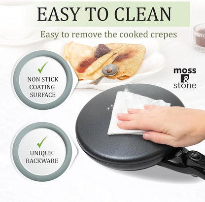 8" Cordless Electric Crepe Maker with Auto Power Off