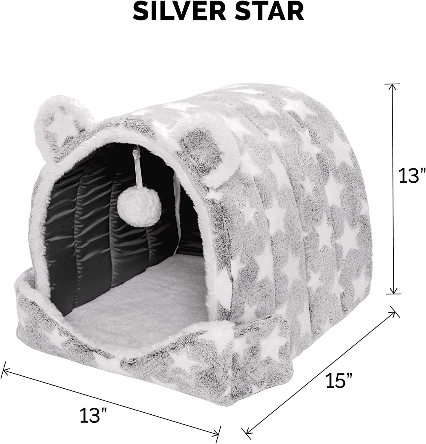 Cozy Cave Cat Bed & Snuggle Hideout for Small Dogs - Washable, Foldable, and Includes Plush Toy - Perfect for Indoor Comfort!