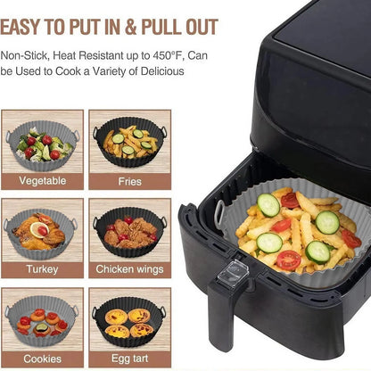 Elevate Your Cooking with Our Reusable Round Silicone Air Fryer Liners - Set of 2 for Effortless Meals and Easy Cleanup!