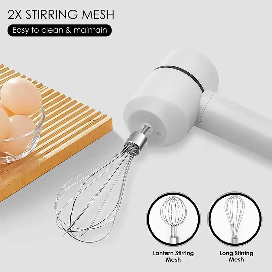 Cordless Electric Hand Whisk - USB Rechargeable Multi-Functional Mixer for Seamless Baking and Mixing