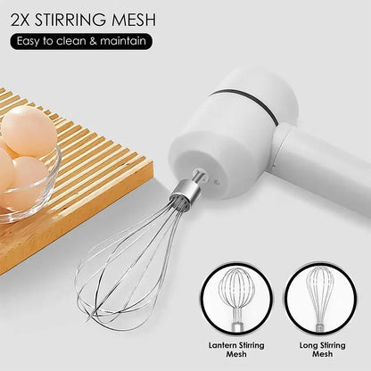 Cordless Electric Hand Whisk - USB Rechargeable Multi-Functional Mixer for Seamless Baking and Mixing