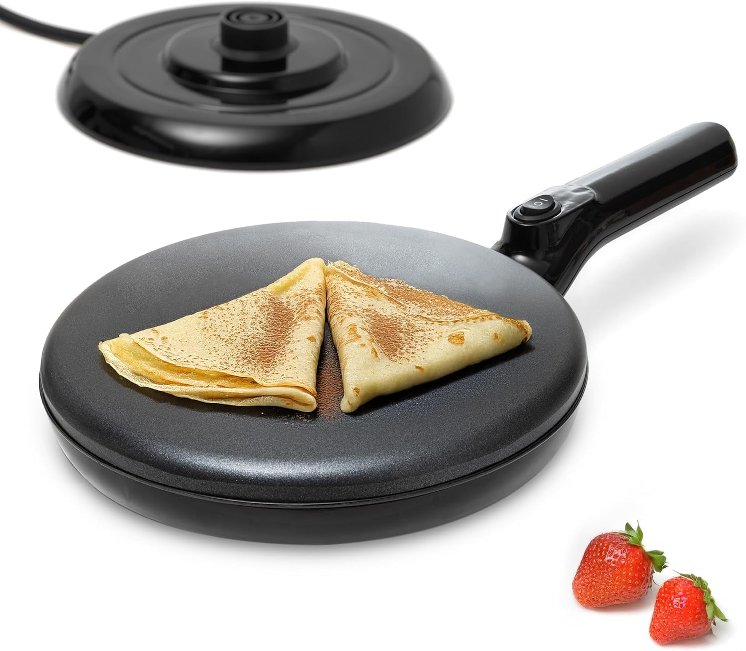 8" Cordless Electric Crepe Maker with Auto Power Off