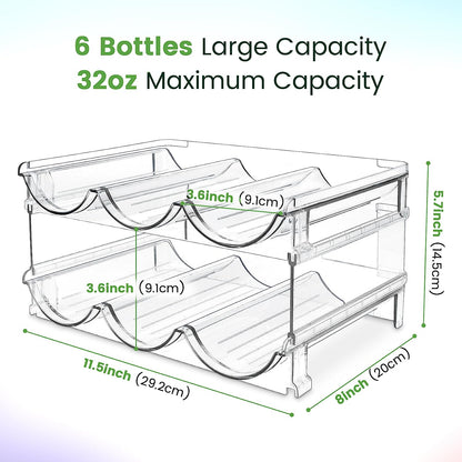 Ultimate Water Bottle Organizer Set - Stackable Storage Racks for Cabinets and Pantries - 2 Pack Clear Acrylic Holders