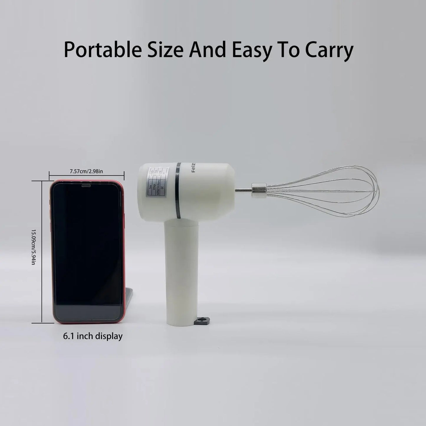 Cordless Electric Hand Whisk - USB Rechargeable Multi-Functional Mixer for Seamless Baking and Mixing