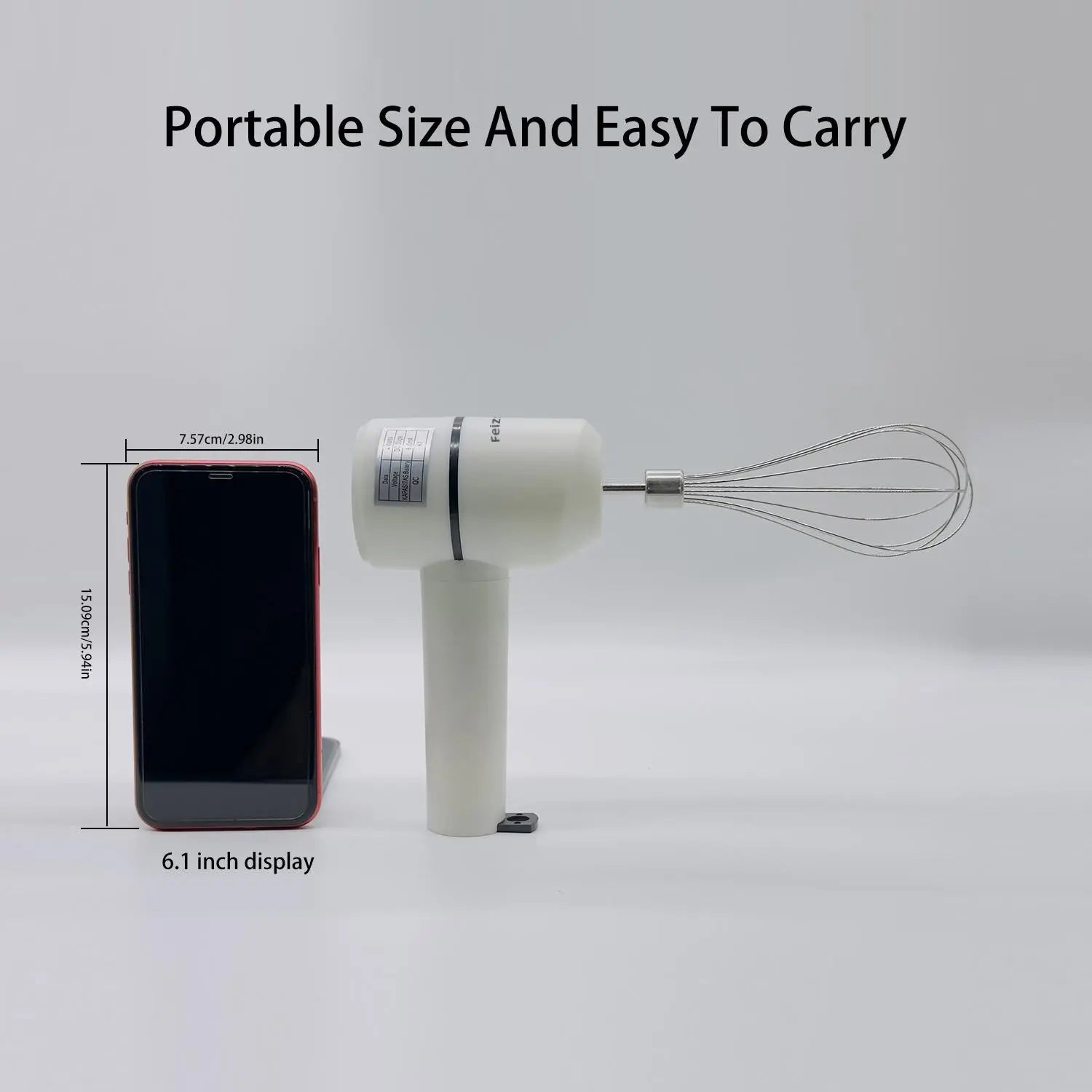 Cordless Electric Hand Whisk - USB Rechargeable Multi-Functional Mixer for Seamless Baking and Mixing