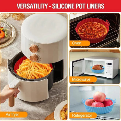 Elevate Your Cooking with Our Reusable Round Silicone Air Fryer Liners - Set of 2 for Effortless Meals and Easy Cleanup!