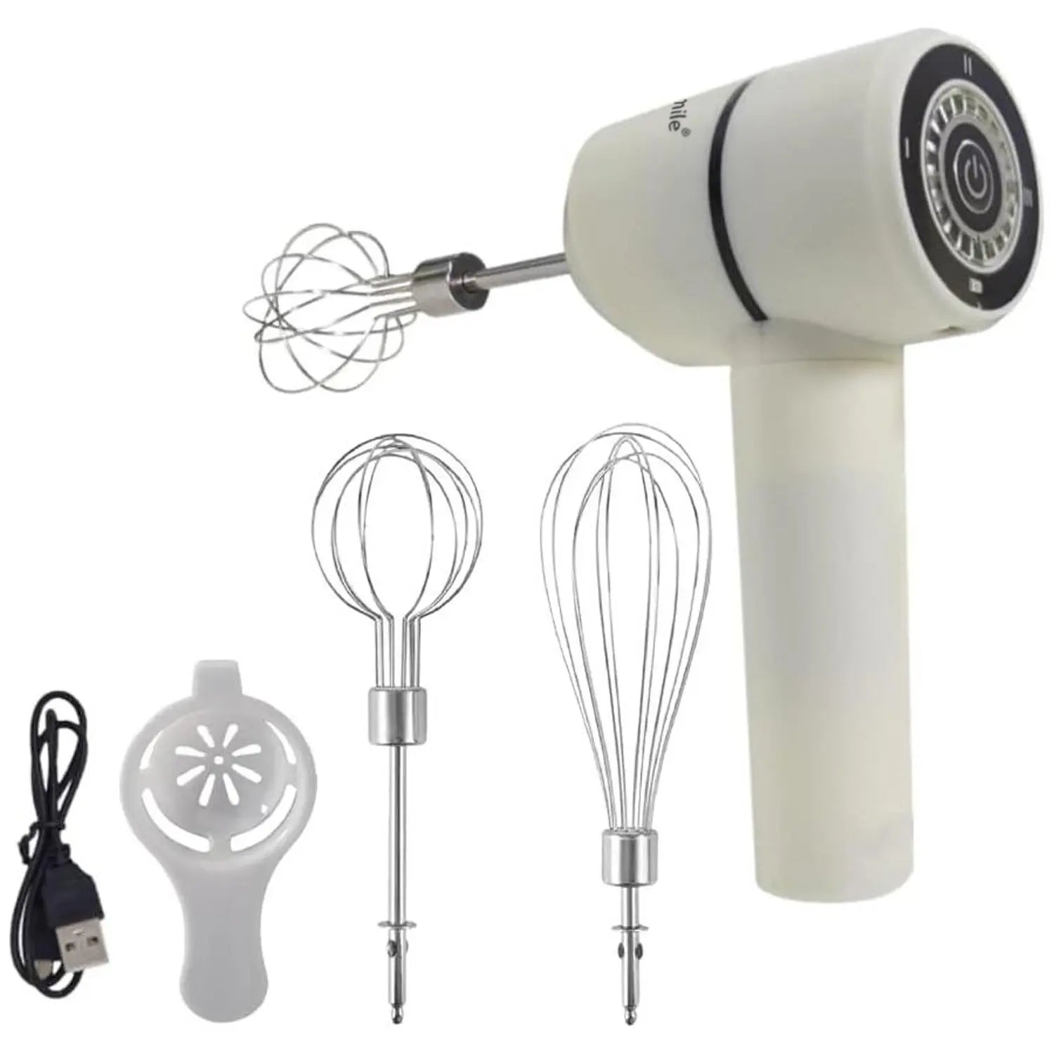 Cordless Electric Hand Whisk - USB Rechargeable Multi-Functional Mixer for Seamless Baking and Mixing