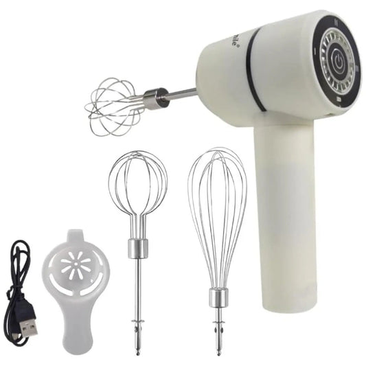Cordless Electric Hand Whisk - USB Rechargeable Multi-Functional Mixer for Seamless Baking and Mixing