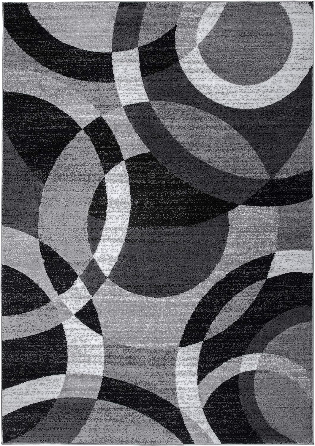 Transform Your Space with the Contemporary Modern Circles Area Rug - Stylish 6'6" x 9' Gray Design Perfect for Any Room