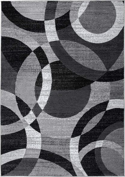 Transform Your Space with the Contemporary Modern Circles Area Rug - Stylish 6'6" x 9' Gray Design Perfect for Any Room