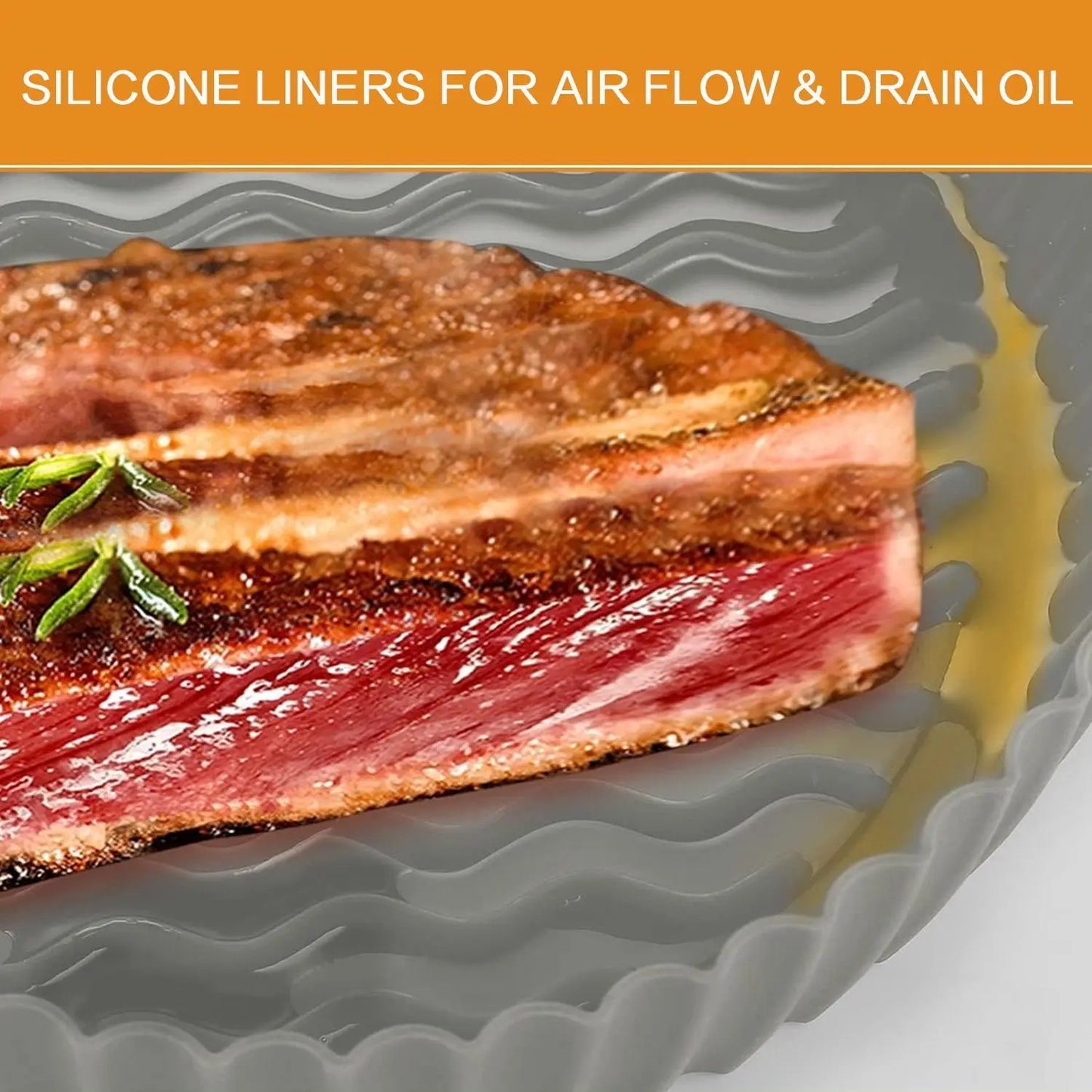 Elevate Your Cooking with Our Reusable Round Silicone Air Fryer Liners - Set of 2 for Effortless Meals and Easy Cleanup!